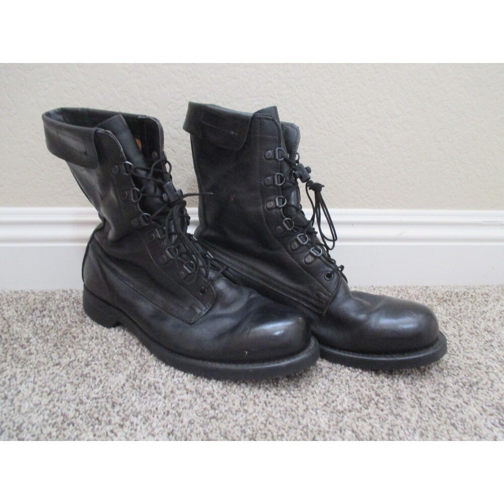 VTG Flight Boots ANSI Size 9.5** E Cove Shoe Company Black Leather Speed Laces